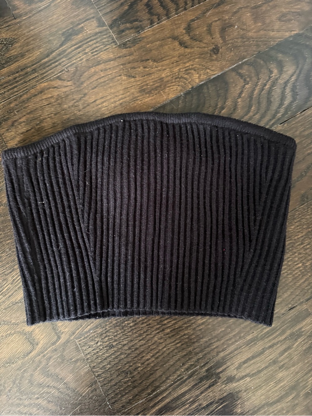 Princess Polly Black Ribbed Strapless Knit Top